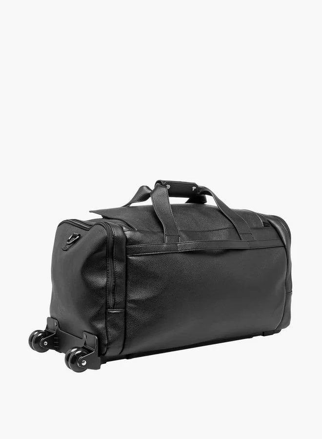 Wave BLACK Textured Softcase Trolley Bag With Retractable Handle for Men | Best Price UAE